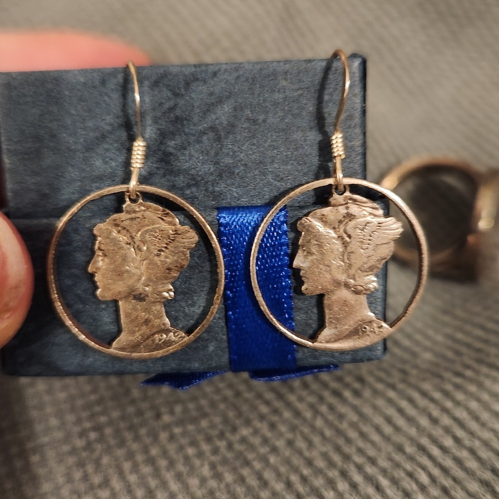 Mercury dime earrings